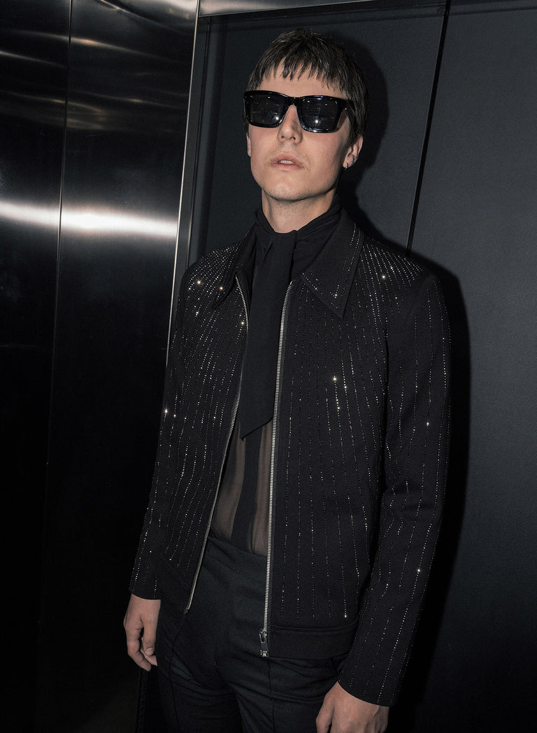 Black Embellished Sequin Jacket