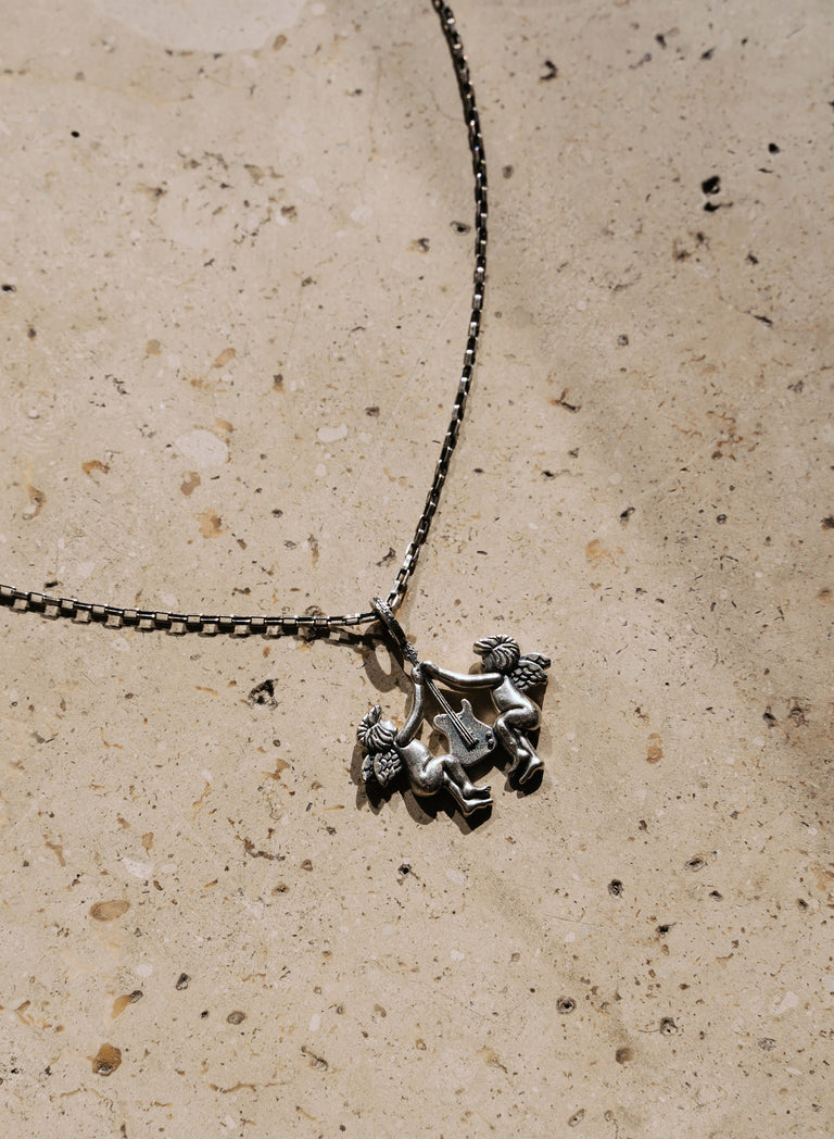 Silver Celestial Strings Pendant Necklace