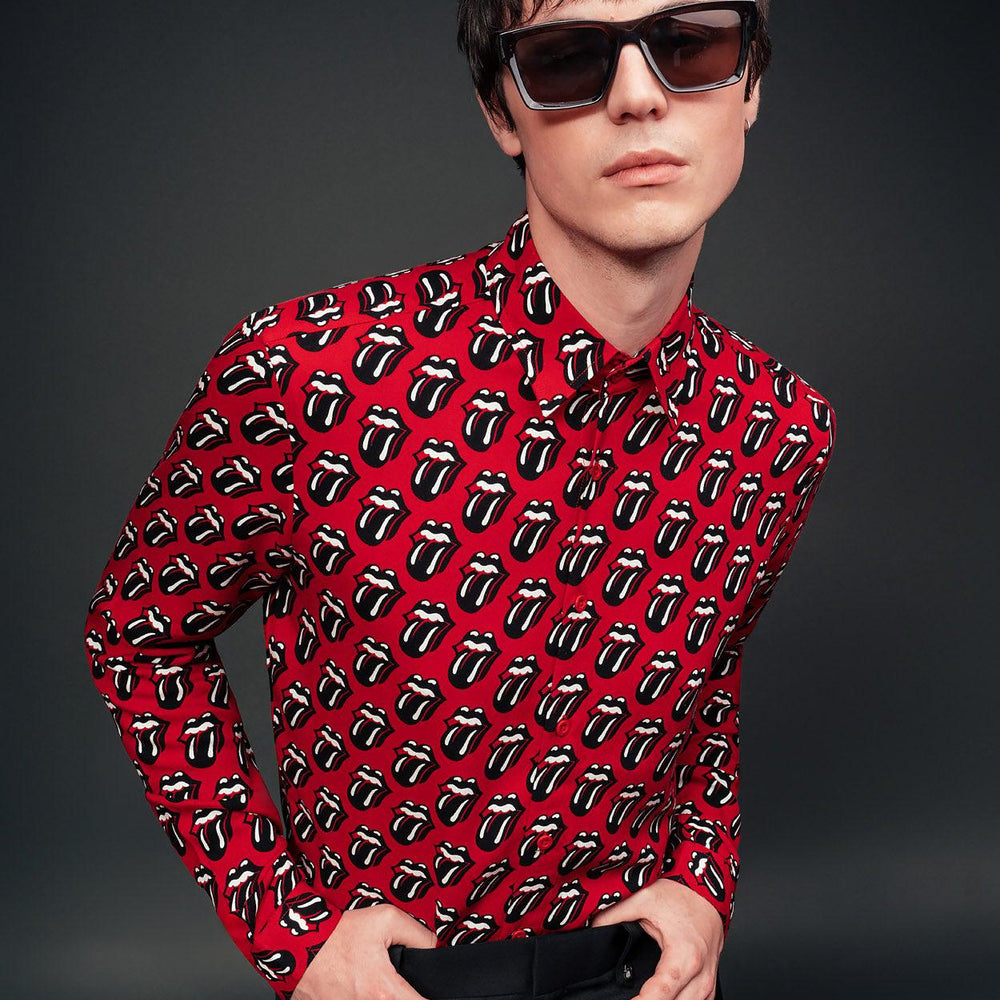 Phix X Rolling Stones Red Tongue Viscose Shirt & Phix