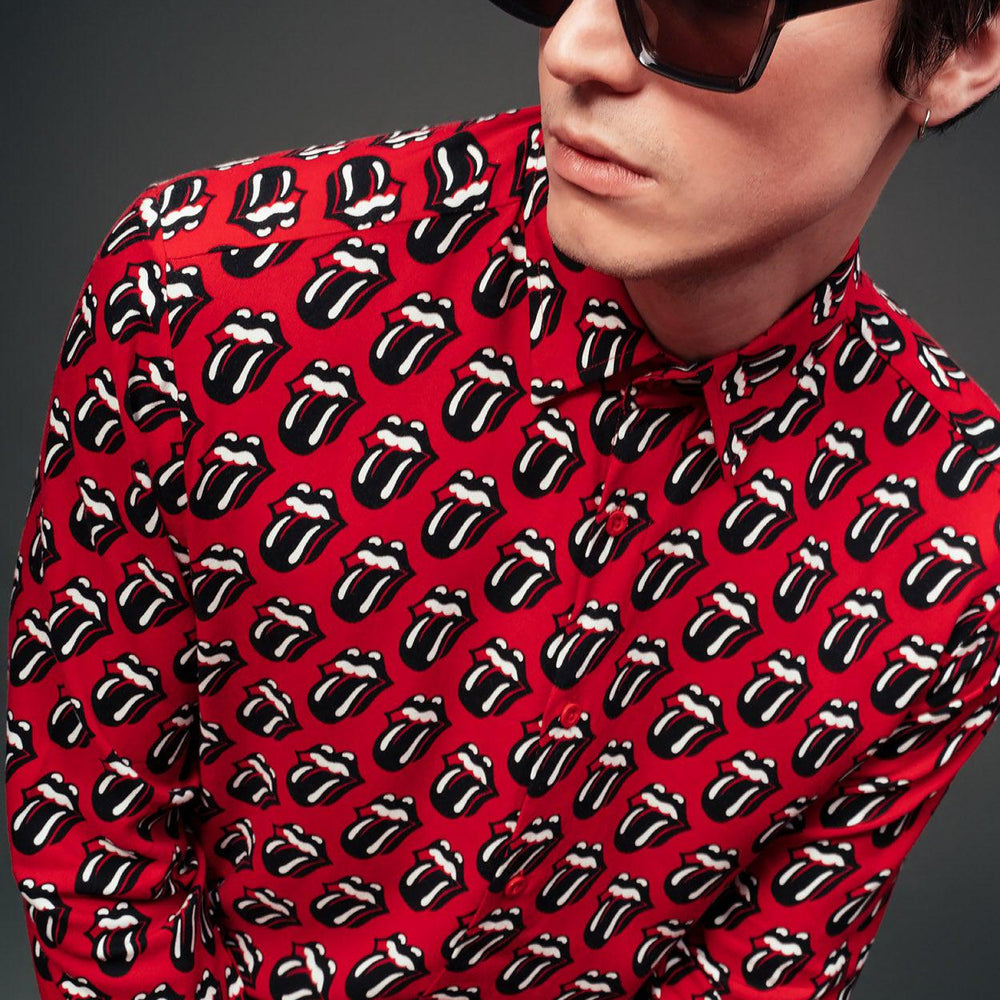 Phix X Rolling Stones Red Tongue Viscose Shirt & Phix