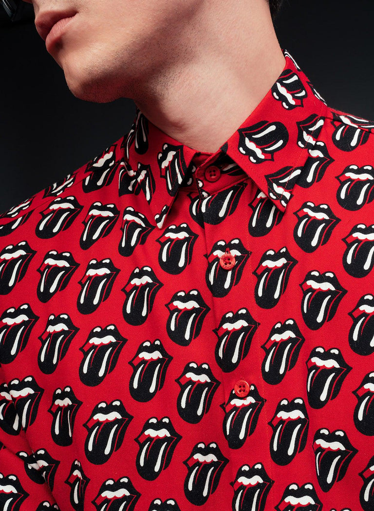 Phix X Rolling Stones Red Tongue Viscose Shirt
