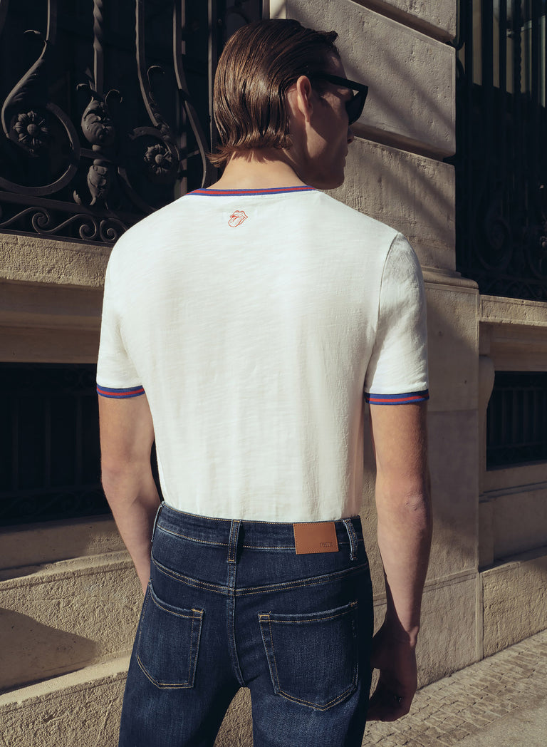 Blue Indigo Denim Distressed Effect Flare Jeans