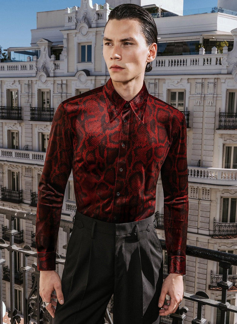 Red Velvet Snake Effect Shirt