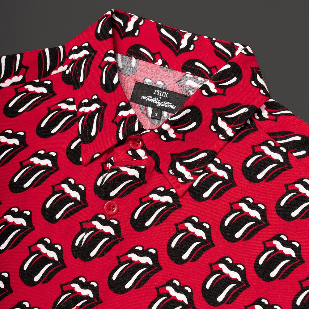 Phix X Rolling Stones Red Tongue Viscose Shirt & Phix