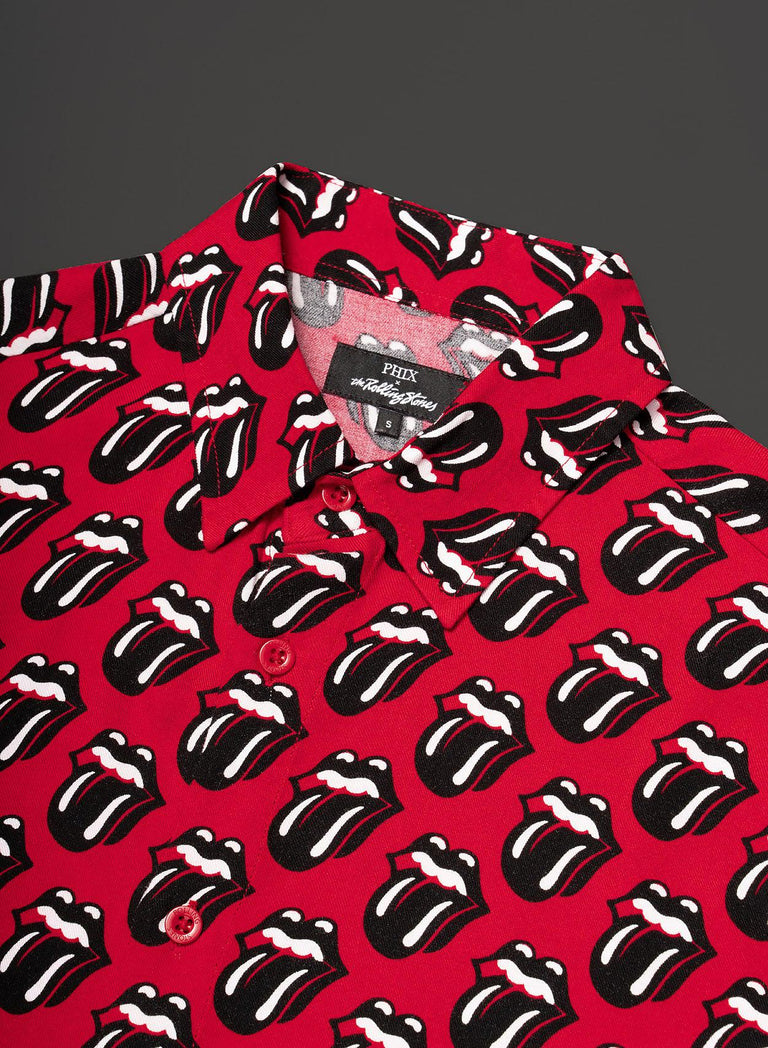 Phix X Rolling Stones Red Tongue Viscose Shirt