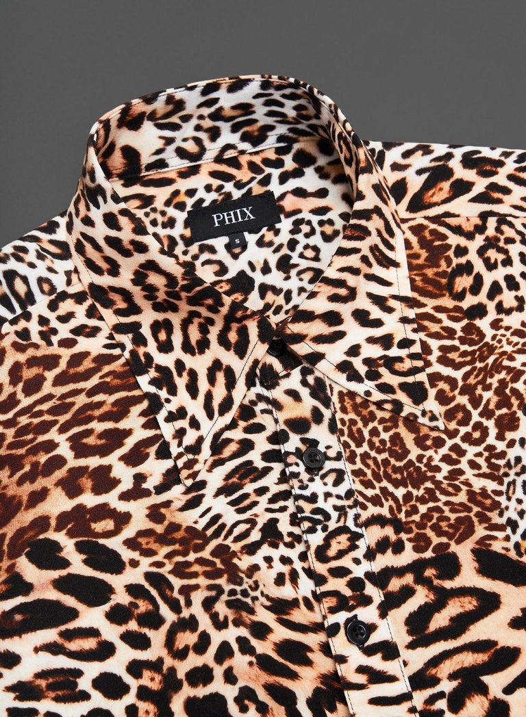 Leopard Print Viscose Shirt