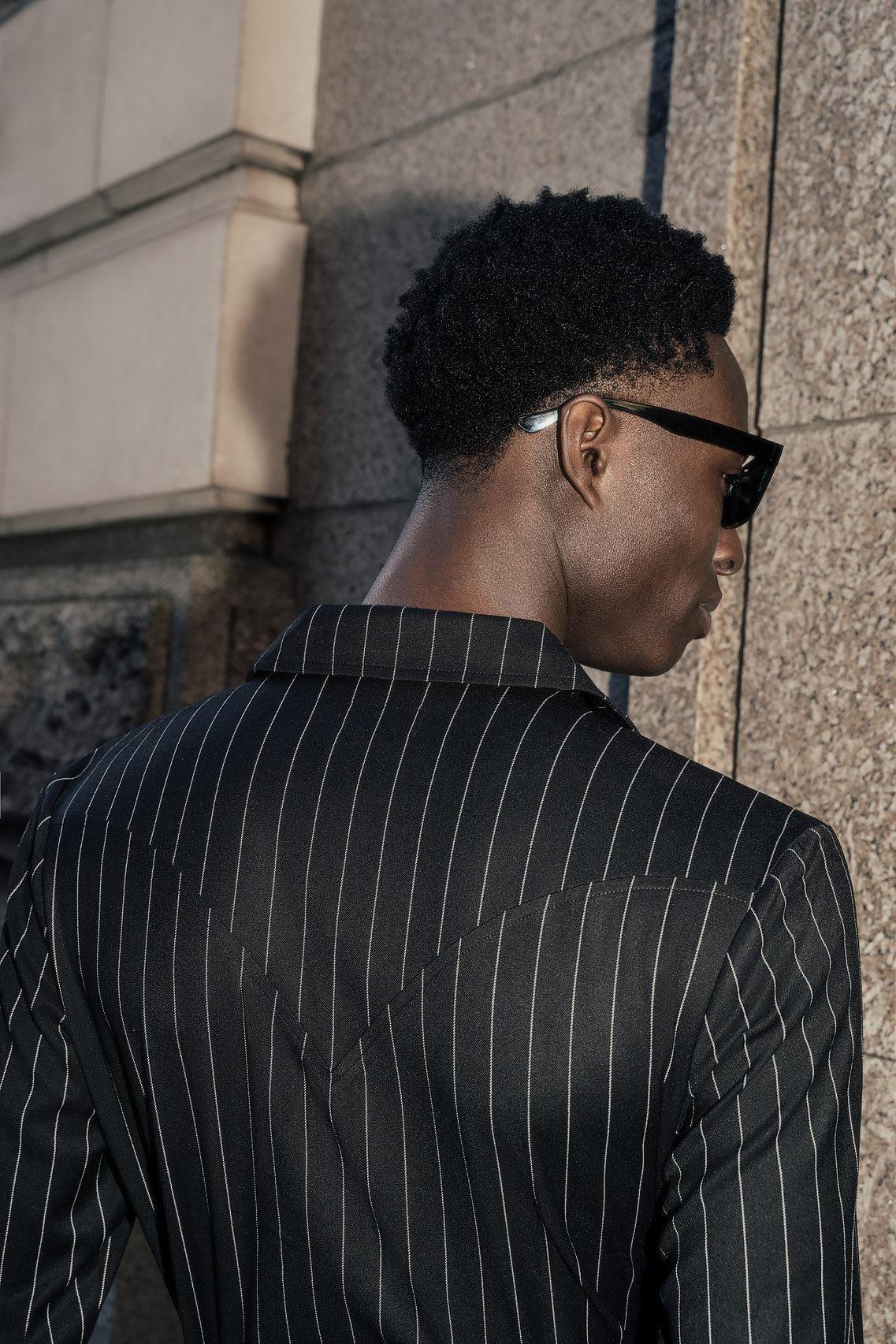 Phix Men's Black Double Breasted Pinstripe Shirt In Size X-Small Phix Men's Black Double Breasted Pinstripe Shirt In Size X-Small