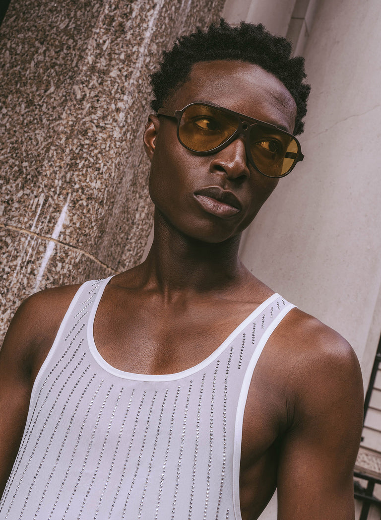 White Chiffon Sequin Vest