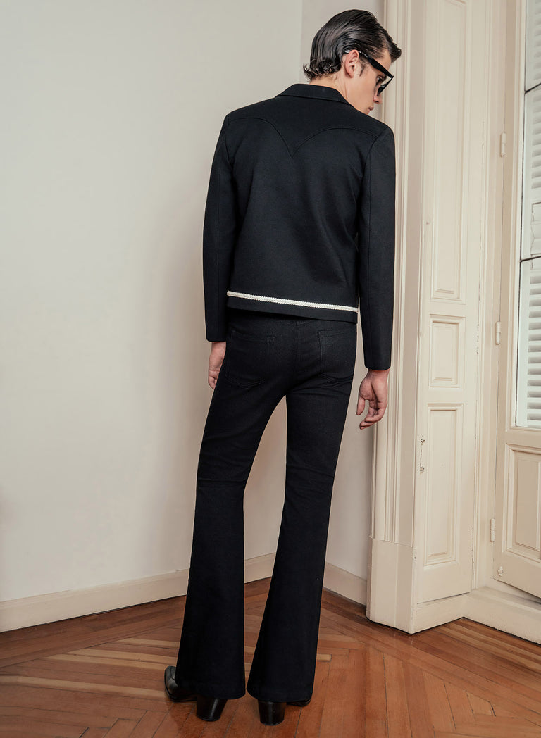 Black Bell Bottom Denim Flared Jeans