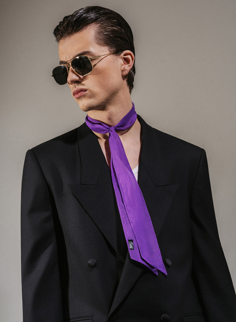 Purple Silk Chiffon Scarf