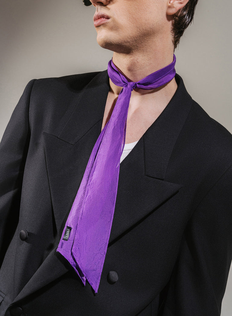 Purple Silk Chiffon Scarf