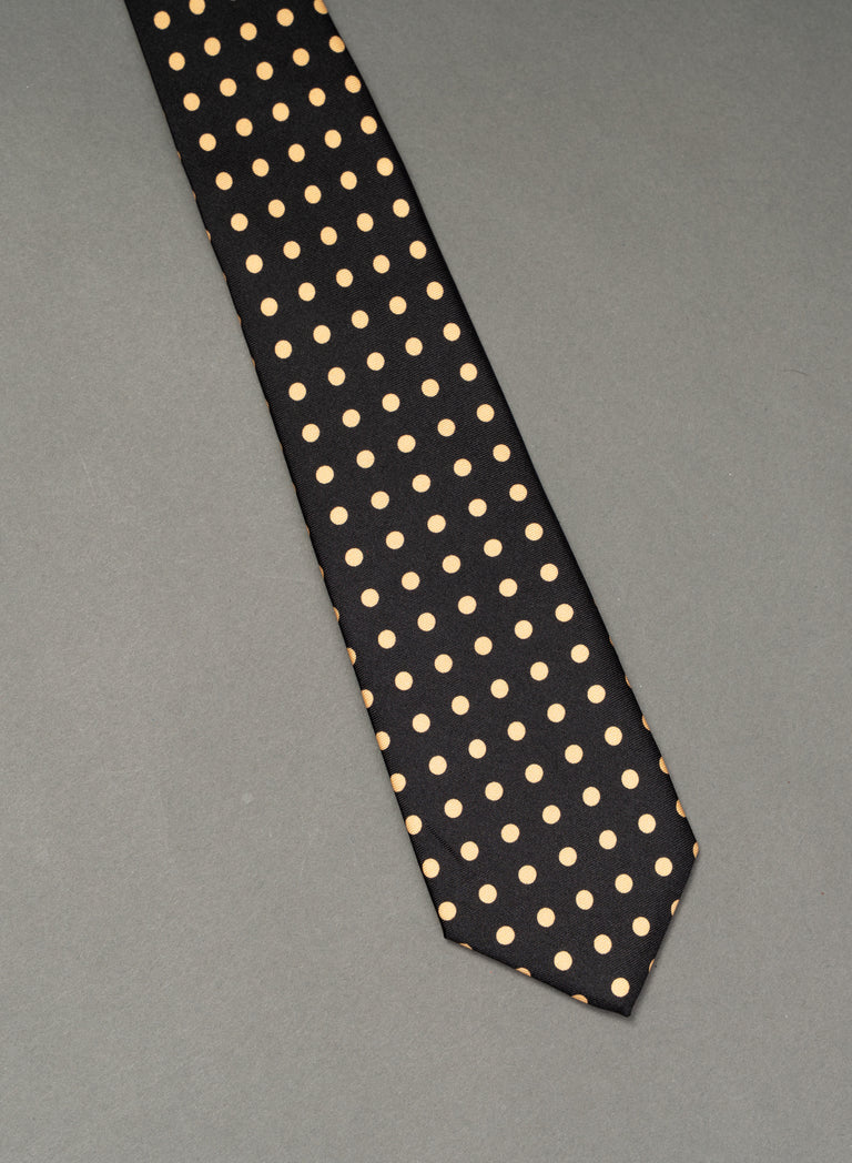 Pure Silk Black Polka Dot Tie