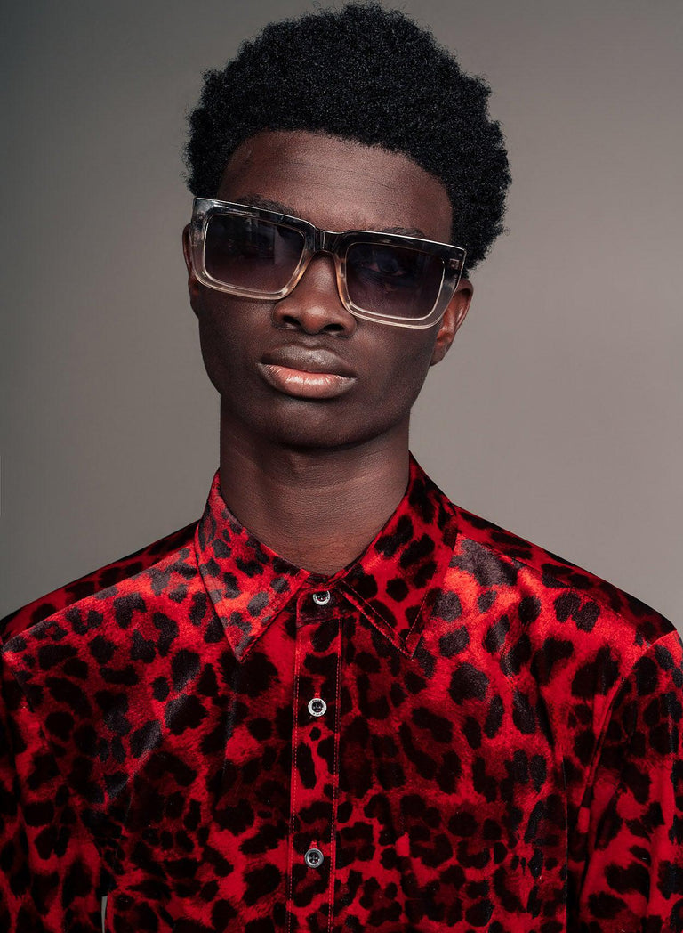 Red Leopard Velvet Shirt & Phix