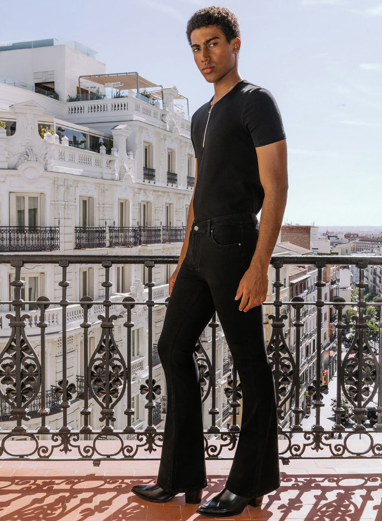 Black Slim Fit Flare Denim Jeans