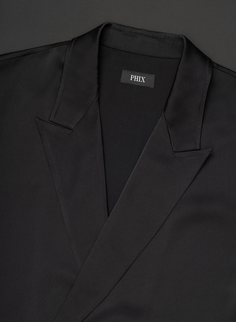 Pure Viscose Black Double Breasted Shirt