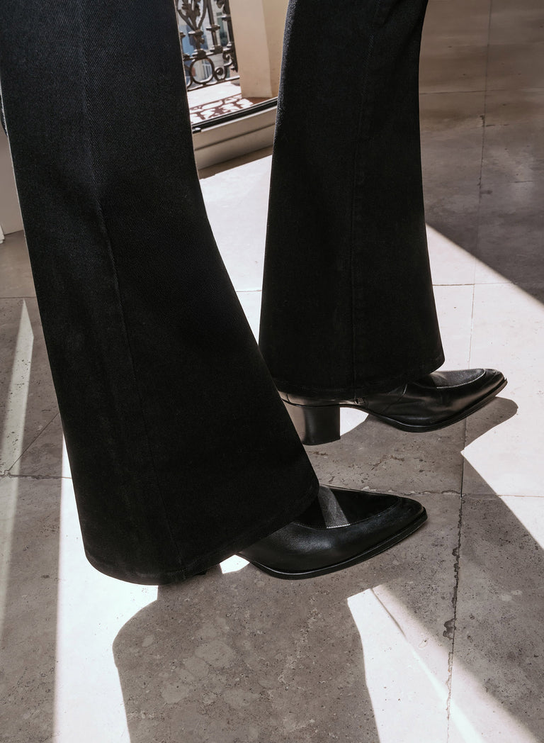 Black Slim Fit Flare Denim Jeans