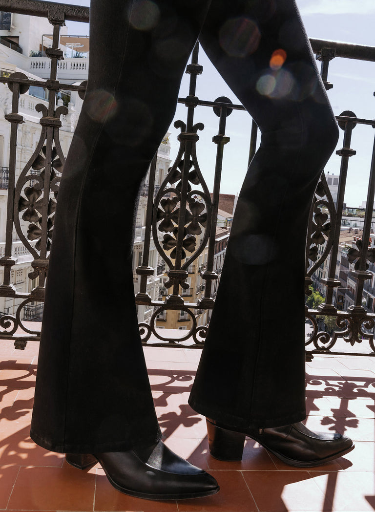 Black Slim Fit Flare Denim Jeans