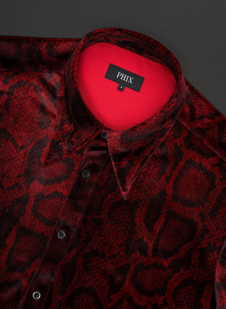 Red Velvet Snake Effect Shirt