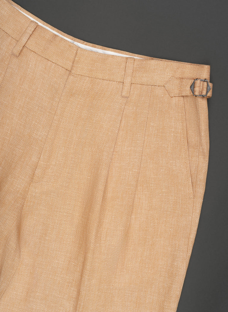 Phix X David Bowie Pure Linen High Waisted Side Buckle Trousers