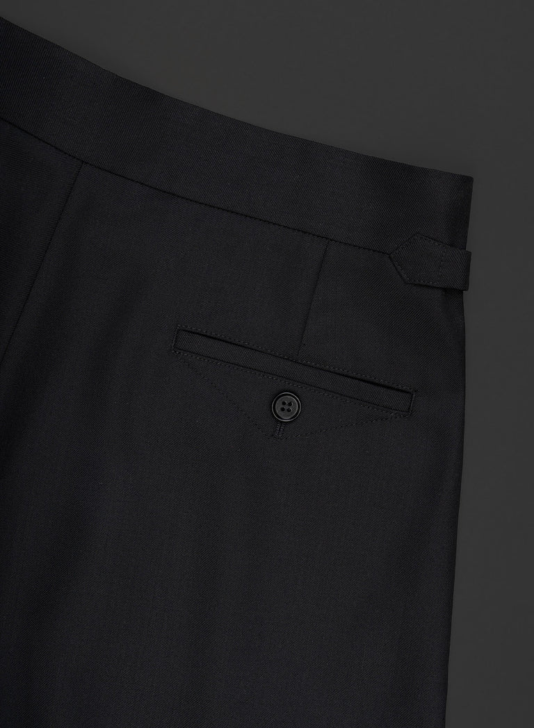 Black Barrel High Waisted Side Buckle Leg Trousers