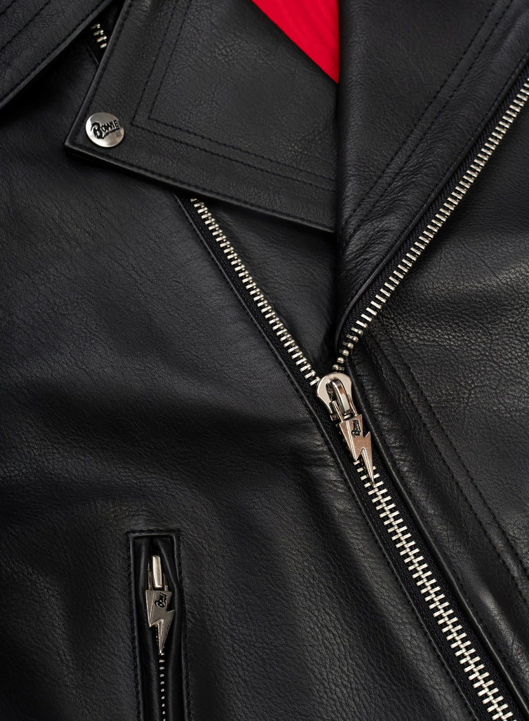 Phix X David Bowie Leather Lightning Bolt Biker Jacket