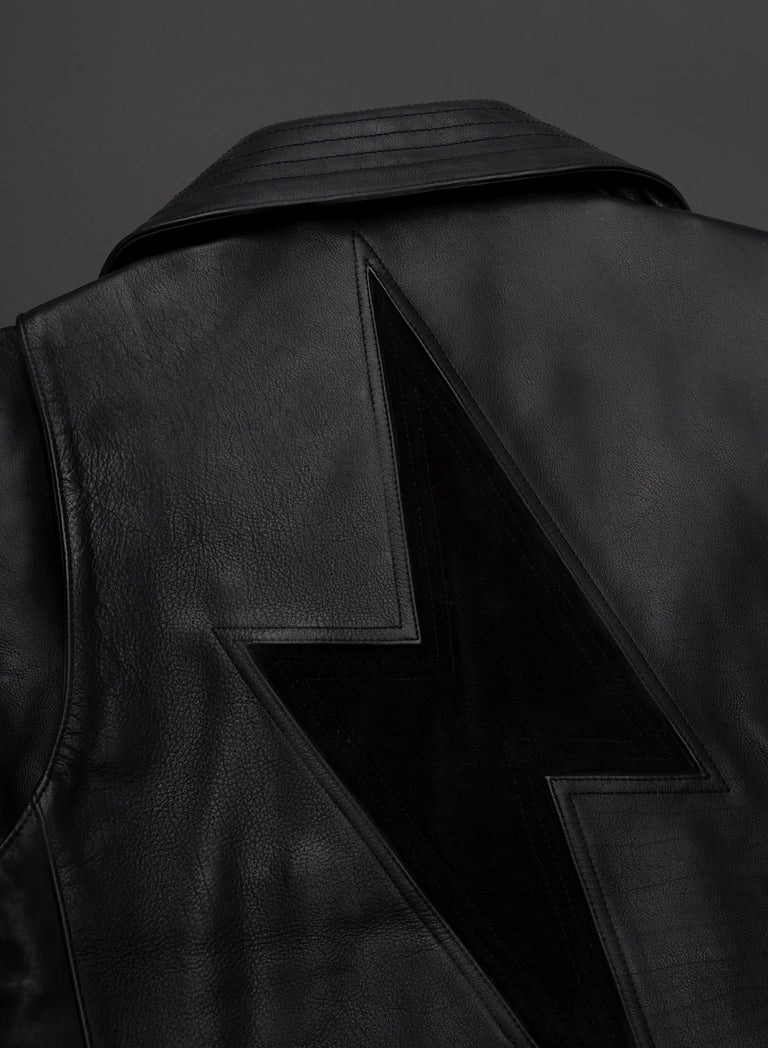 Phix X David Bowie Leather Lightning Bolt Biker Jacket