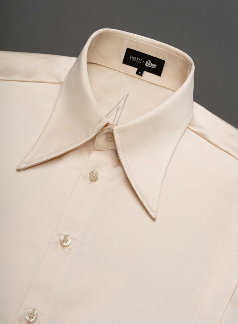 Phix X David Bowie Ivory Satin Bolt Shirt