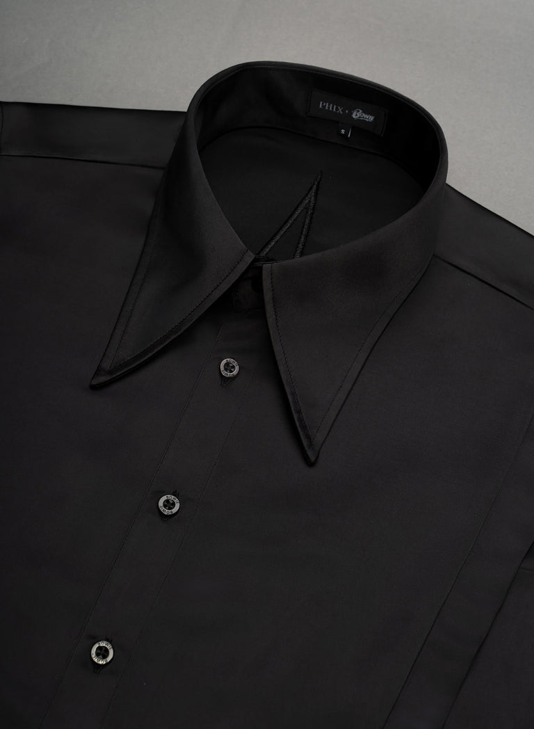 Phix X David Bowie Black Satin Bolt Shirt