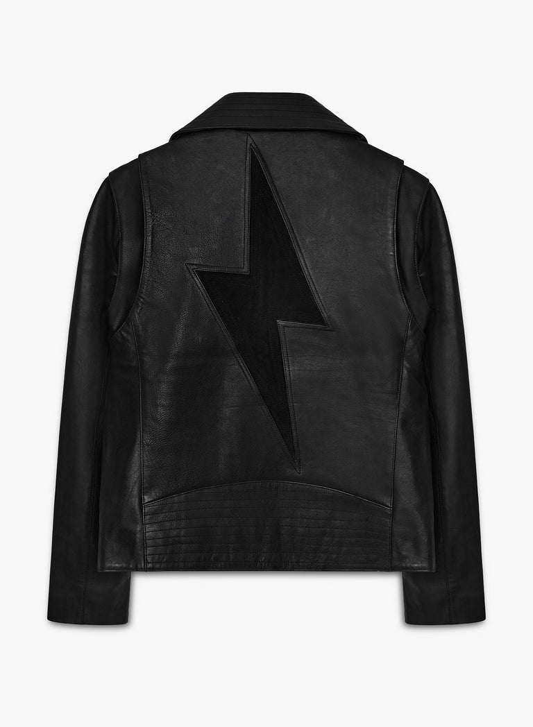 Phix X David Bowie Leather Lightning Bolt Biker Jacket