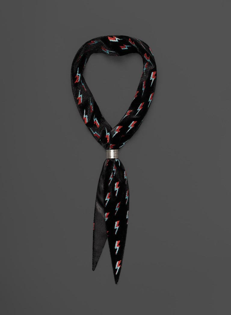 Phix X David Bowie Lightning Bolt Velvet Neck Scarf