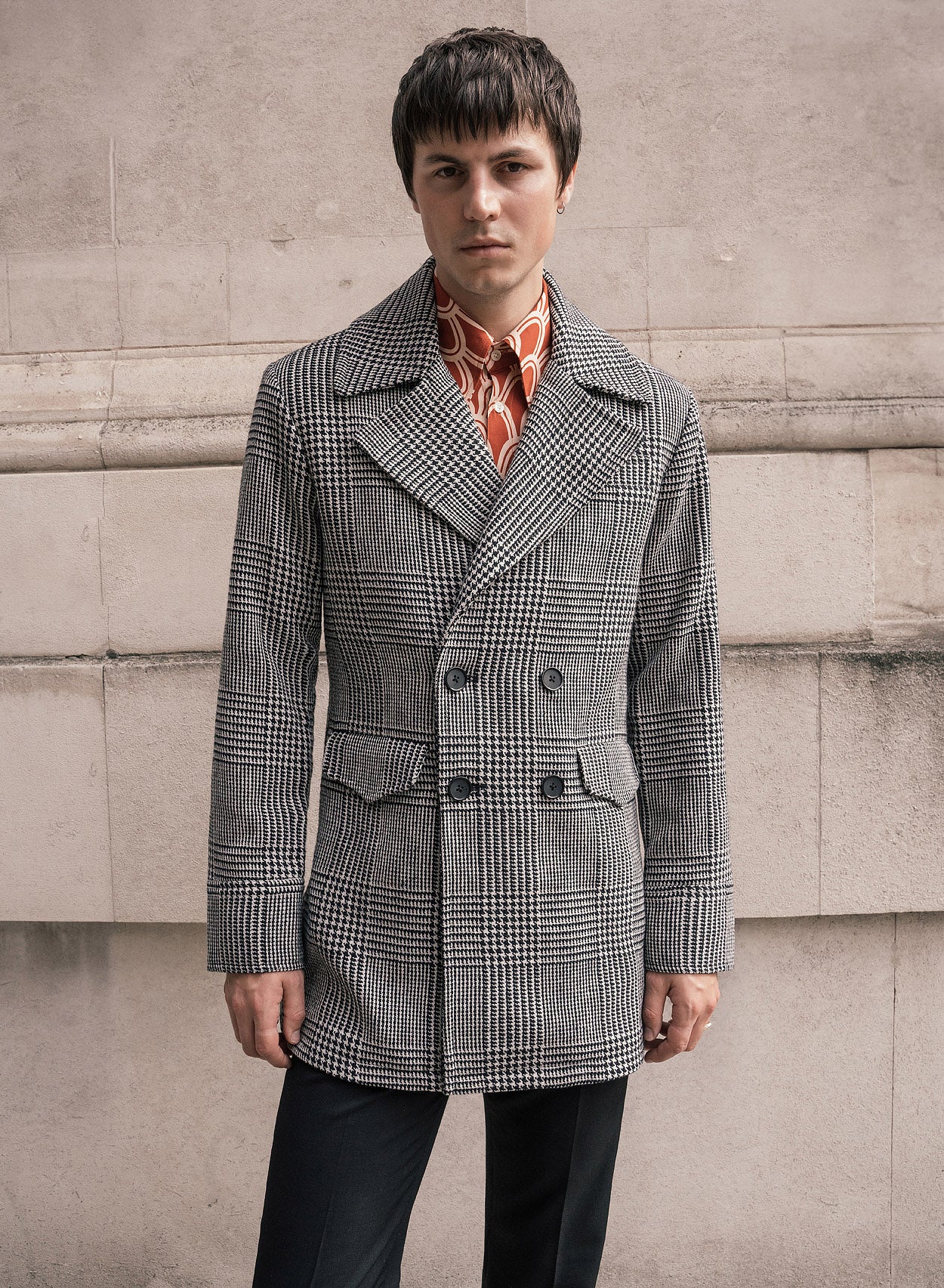 Mens dogtooth outlet check jacket