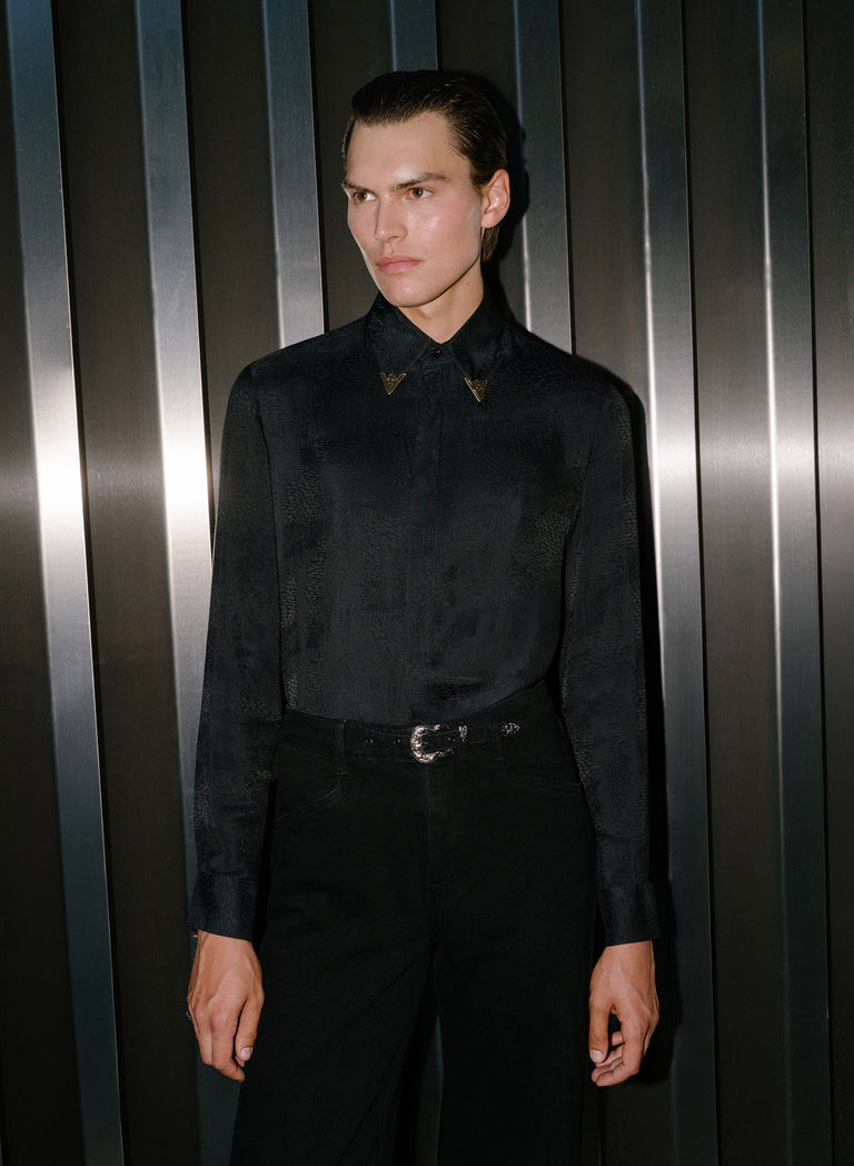 The Obsidian Jacquard Shirt