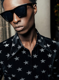 Black Velvet Silver Star Shirt