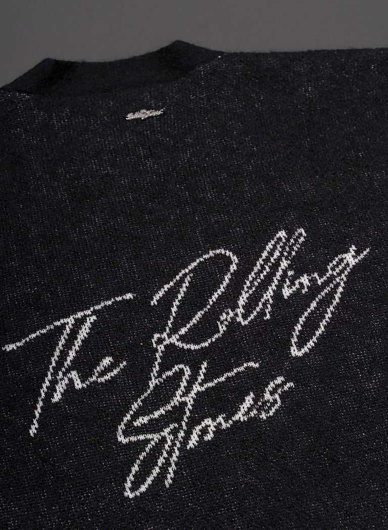 Phix X Rolling Stones Black Mohair & Wool Cardigan