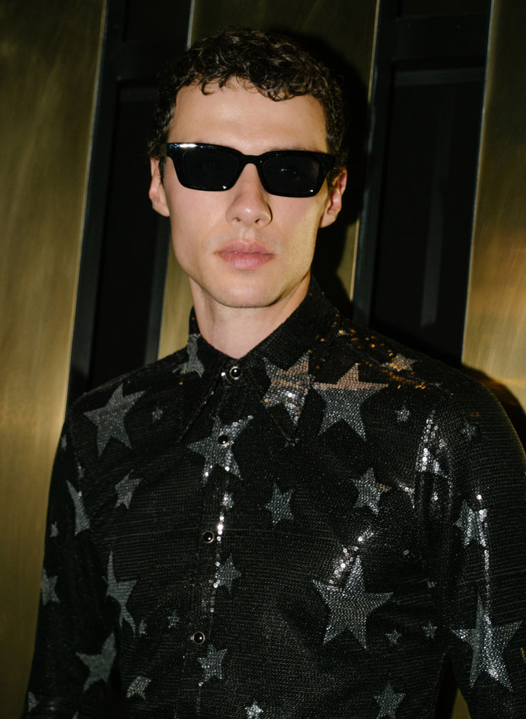 Black Star Sequin Embellished Shirt