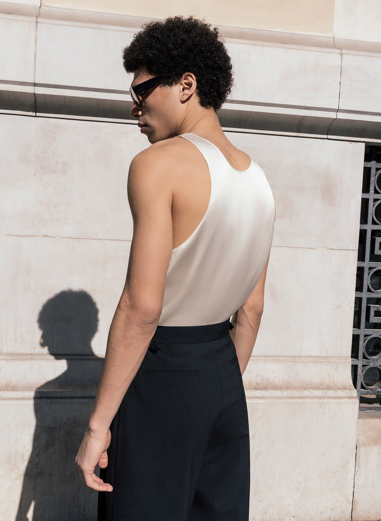 Ivory Silk Tailored Vest