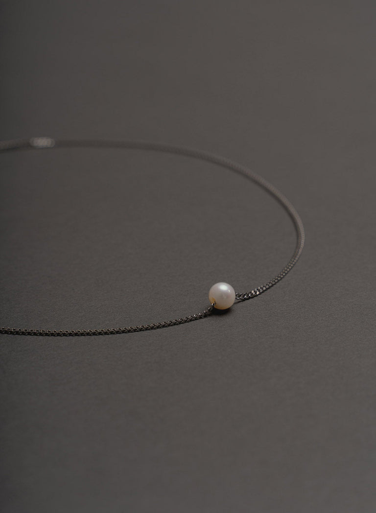 Real Pearl 2mm Silver Chain Necklace