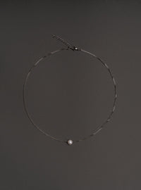 Real Pearl 2mm Silver Chain Necklace