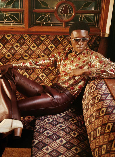 Phix X David Bowie Gold Sequin Star Shirt