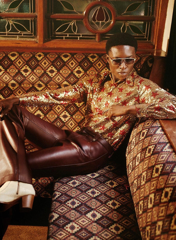 Phix X David Bowie Gold Sequin Star Shirt