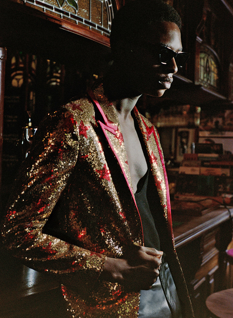 Phix X David Bowie Gold Sequin Star Blazer