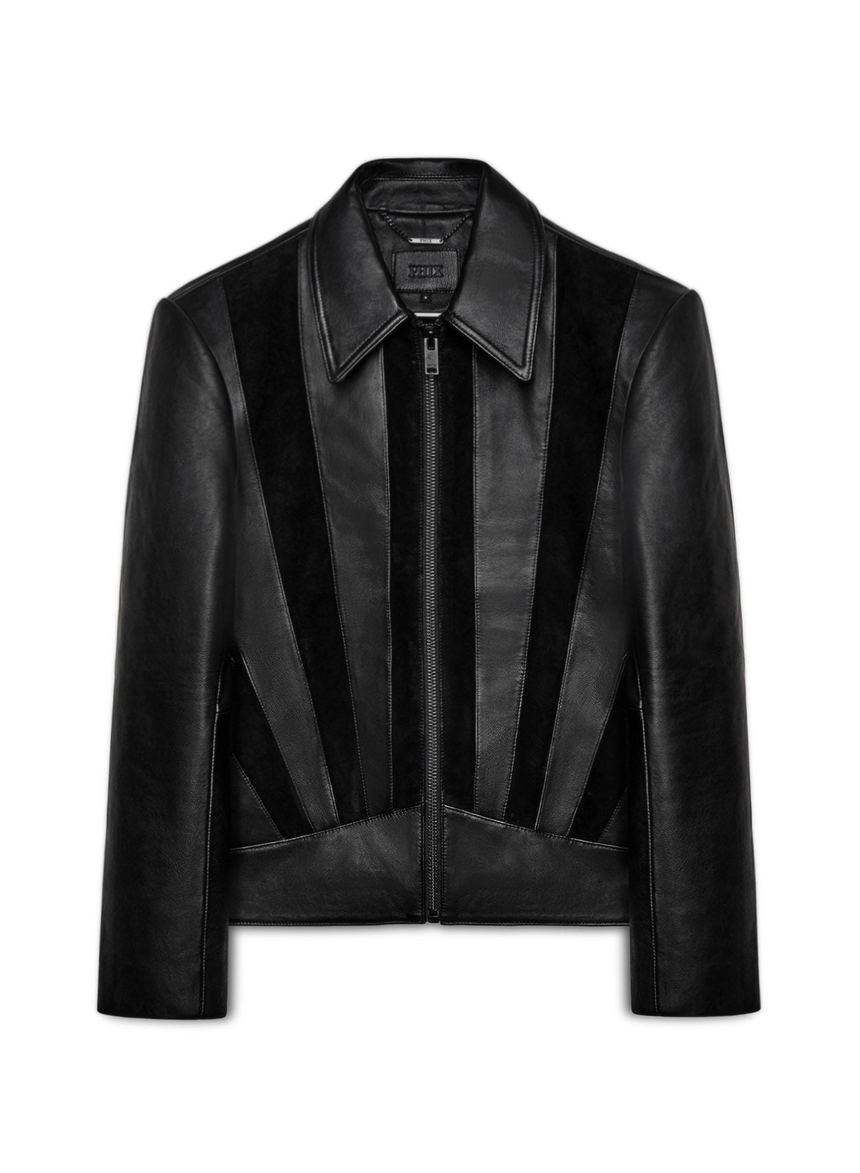 Black leather and suede jacket clearance