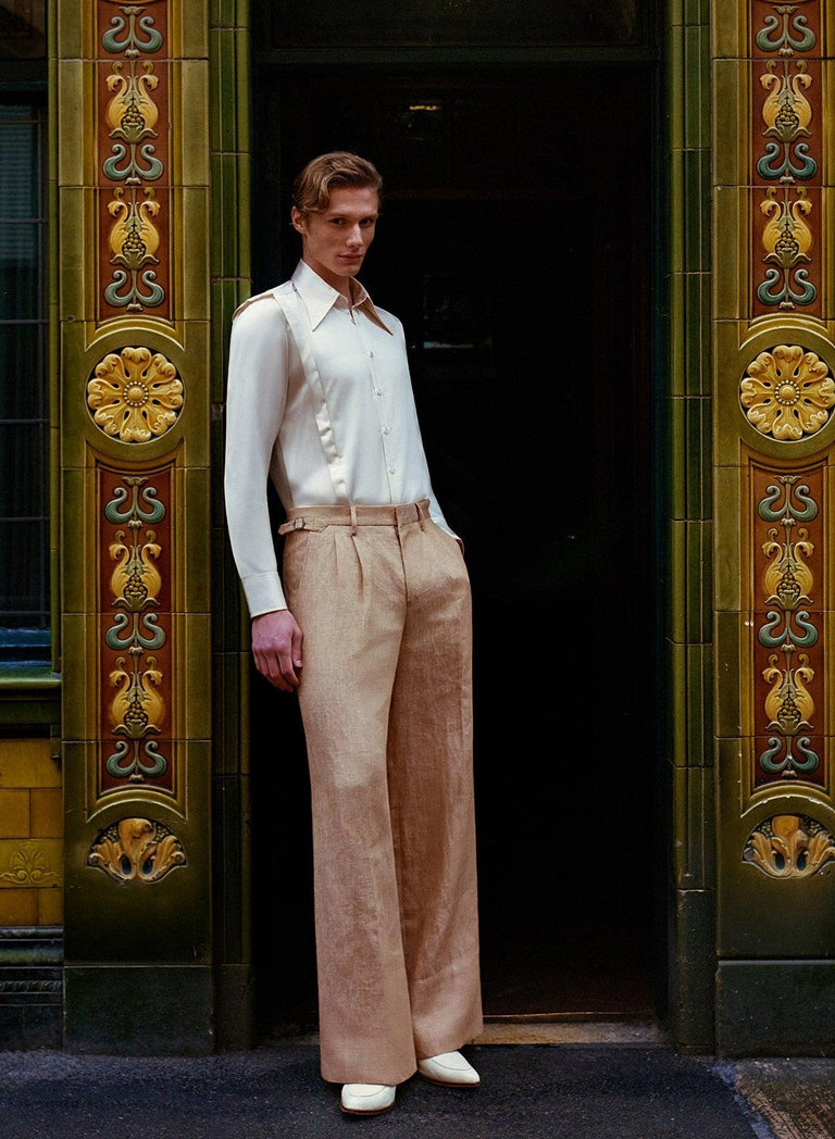 Phix X David Bowie Ivory Satin Bolt Shirt