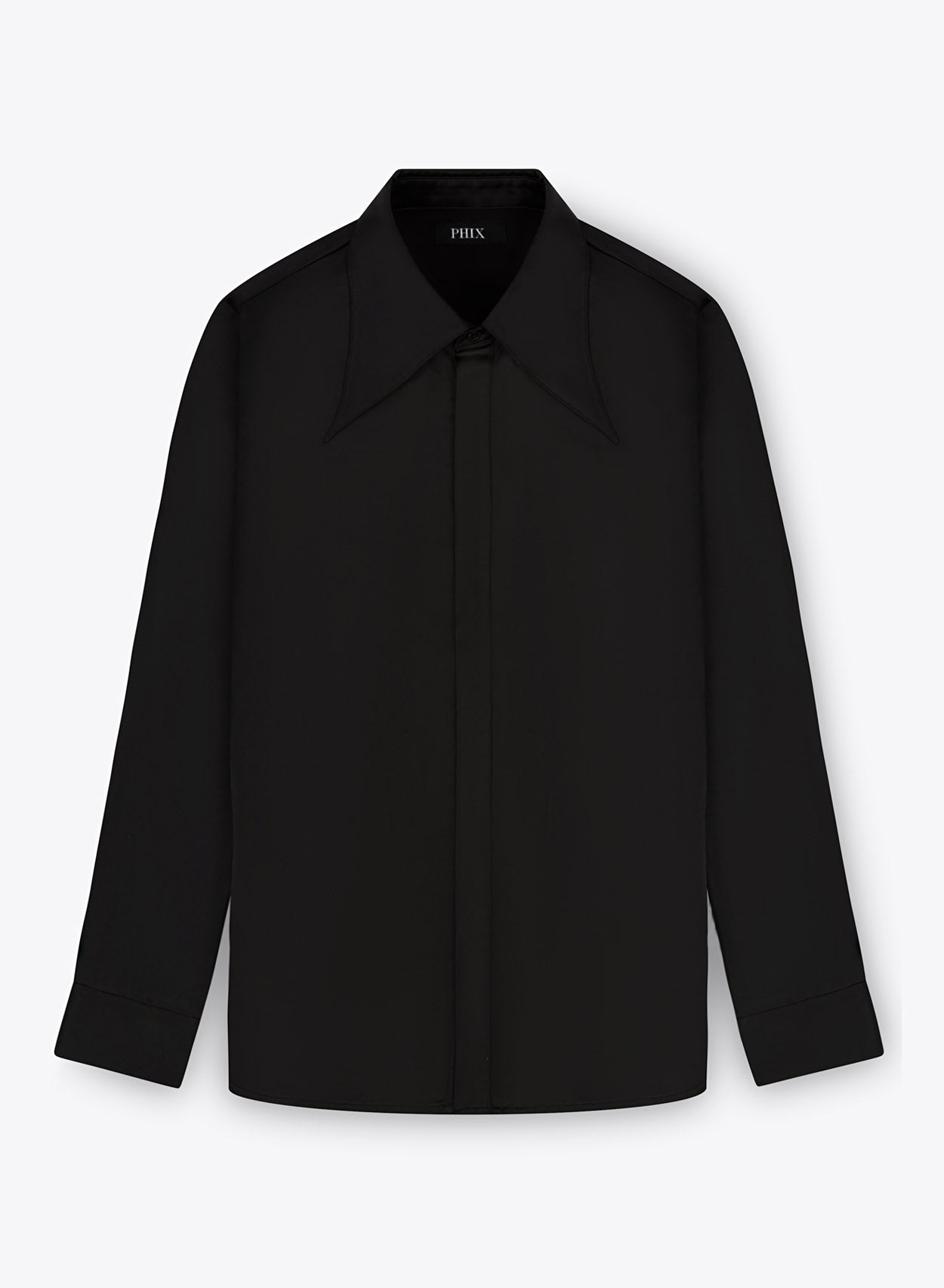 black collar dress shirt Quattro Flex Dress Shirt with Semi-Spread Collar Black