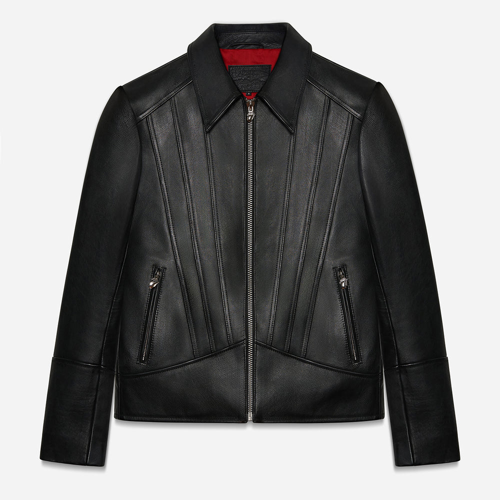 Phix Rust Phix X Rolling Stones Black Leather Panel Jacket & Phix