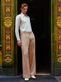 Phix X David Bowie Pure Linen High Waisted Side Buckle Trousers