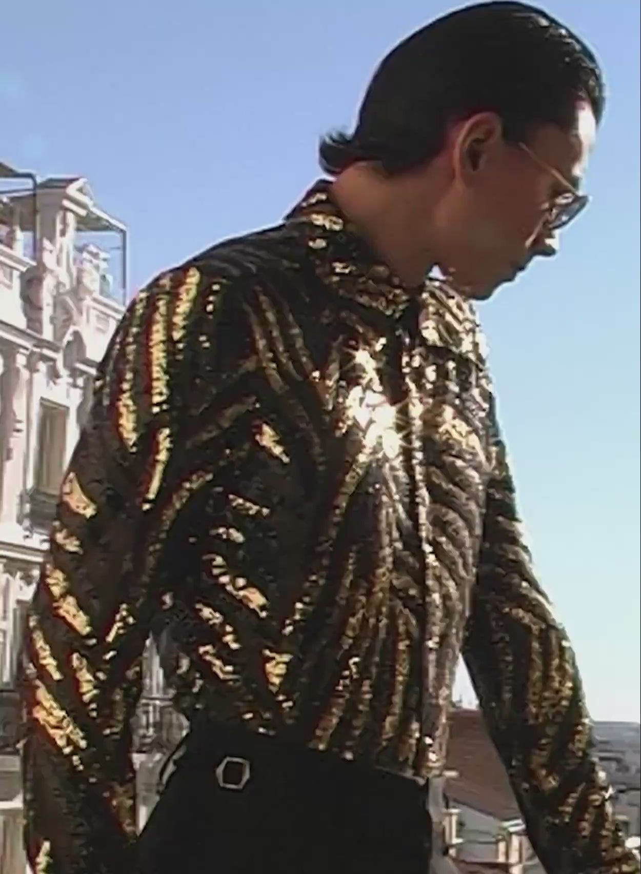 服/ファッション PeterStone: Large Gold Plating Pentacle Black and Gold Captains Coat, Pirate, Renaissance, Victorian