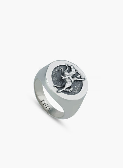 Silver Horse Western Signet Ring