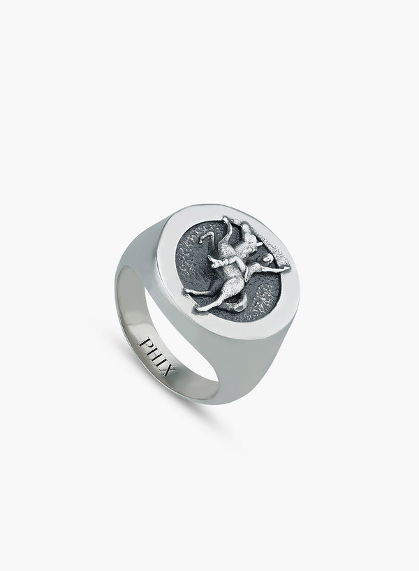Silver Horse Western Signet Ring