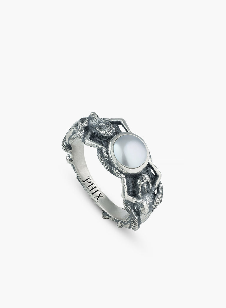 Silver Serpent Muse Ring